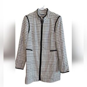 White House Black Market Checkered Pea Coat
